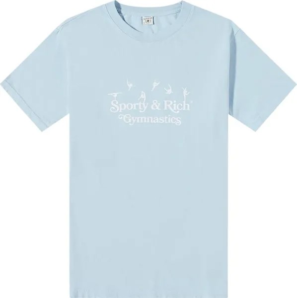 Футболка Sporty & Rich Gymnastics T-Shirt 'White/Blue', серый