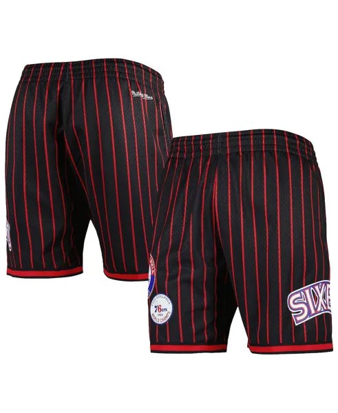 Мужские черные шорты из сетки Philadelphia 76ers City Collection Heritage Mitchell & Ness
