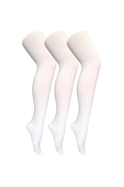 3 пары цветных непрозрачных однотонных колготок плотностью 80 ден Sock Snob, белый