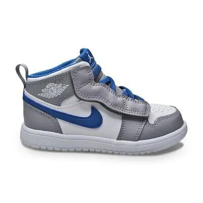 Кроссовки Nike Jordan 1 Mid ALT (TD) для младенцев — AR6352 014 — цементно-серый, белый, настоящий синий