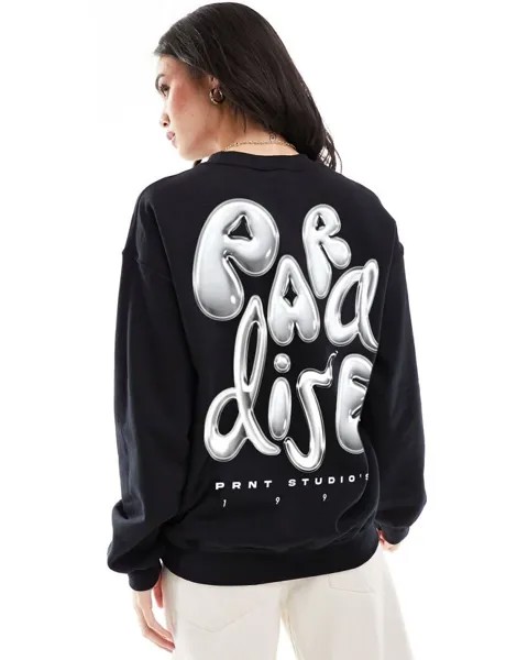Черный свитшот PRNT x ASOS Paradise