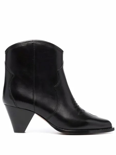 ISABEL MARANT ботильоны с вышивкой, черный