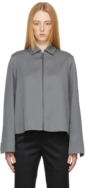 Серая легкая куртка из шерстяного габардина Jil Sander