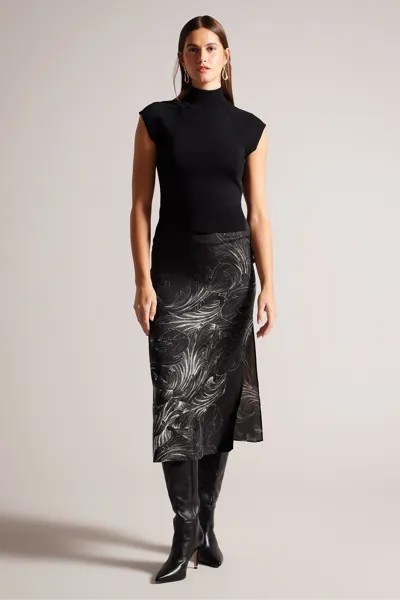 Прямое платье-рубашка Hewiet без рукавов Ted Baker, черный