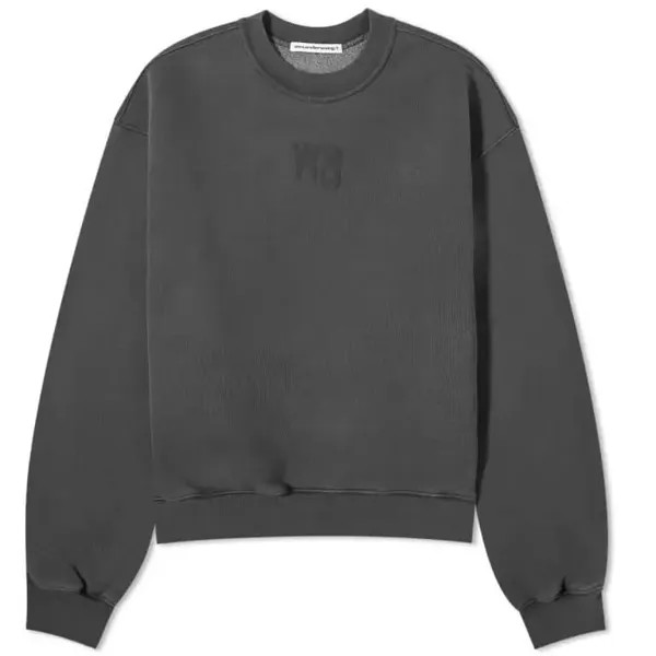 Свитшот Alexander Wang Essential Terry Logo Crew, темно-серый