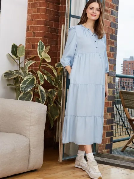 Платье для беременных Isabella Oliver Raffa Cham, светло-голубое