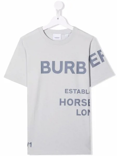 Burberry Kids футболка с принтом Horseferry