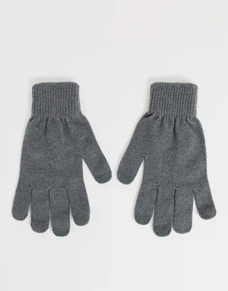 Серые перчатки для сенсорных гаджетов ASOS DESIGN-Серый
