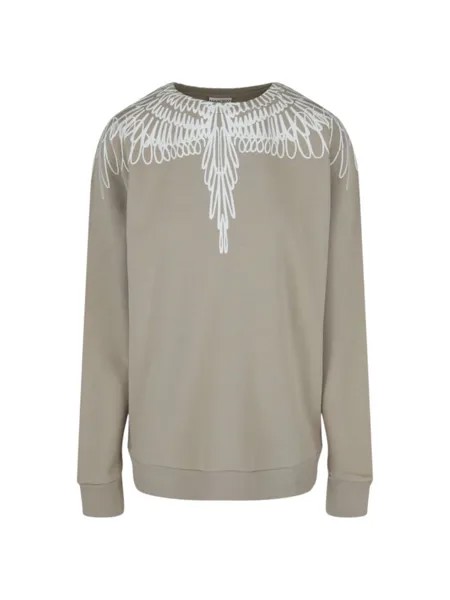 Толстовка с рисунком Wings Marcelo Burlon, цвет White Beige