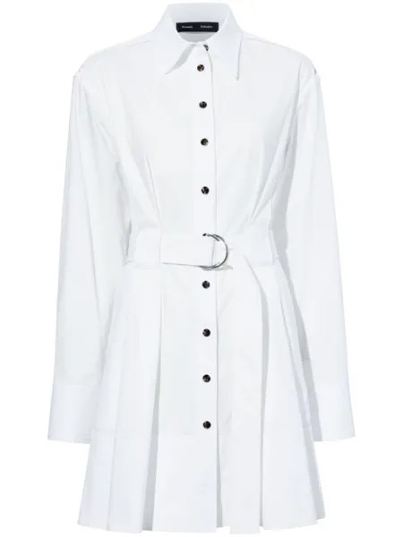 Поплиновое платье-рубашка с длинными рукавами Proenza Schouler, белый