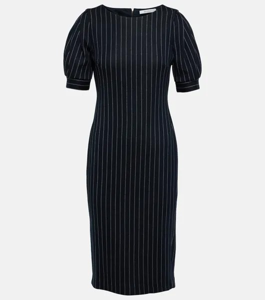 Платье миди Tunica в полоску из смесового хлопка Max Mara, синий