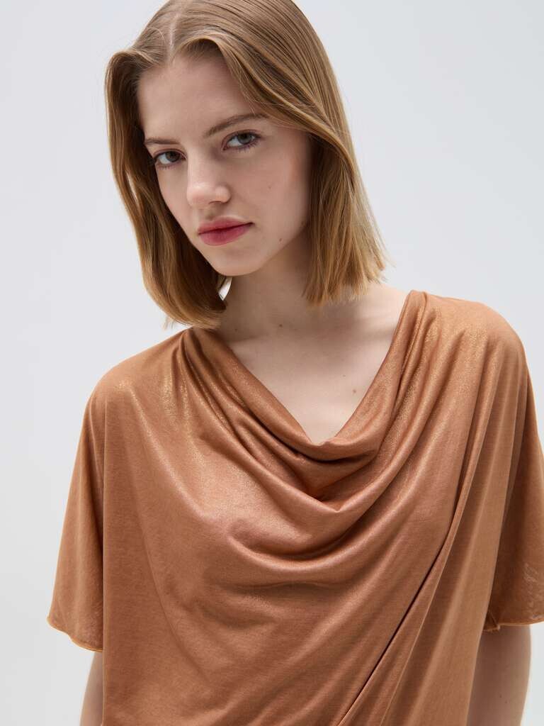Футболка с люрексом effetto metallizzato Ovs, цвет bronze brown