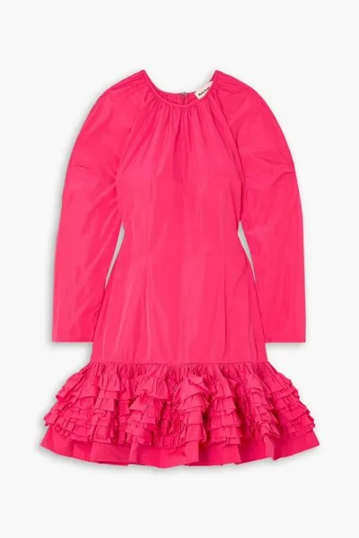 Ярусное платье мини Caerys из тафты с оборками Molly Goddard, цвет Bubblegum