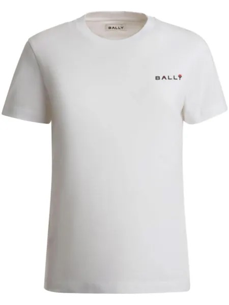 Bally футболка из хлопка с логотипом, белый