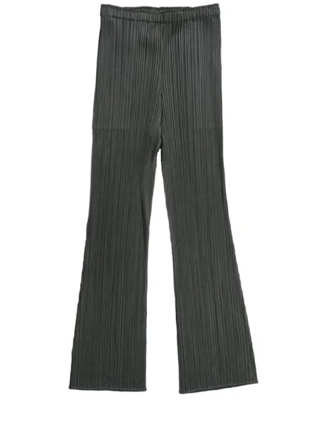 Pleats Please Issey Miyake брюки с эффектом плиссе, зеленый