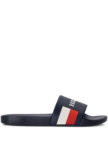 Tommy Hilfiger шлепанцы в полоску, синий