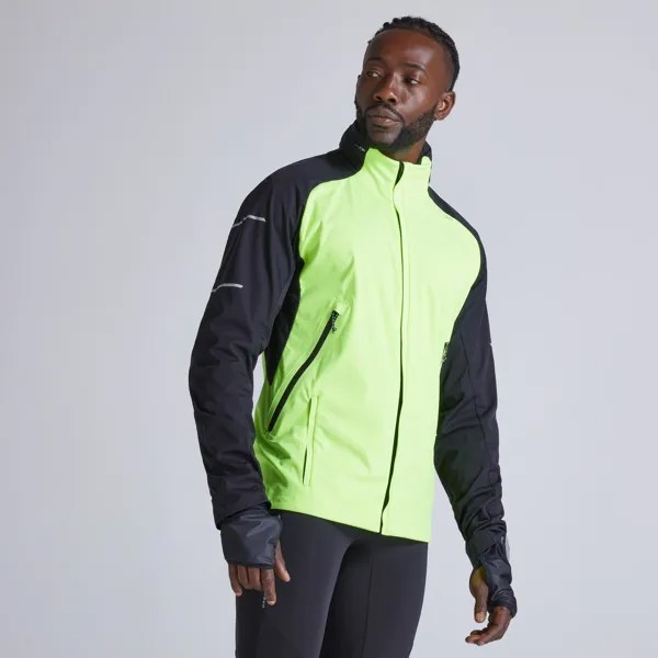 Decathlon Kiprun Warm Regul Зимняя водоотталкивающая ветрозащитная куртка для бега, желтый