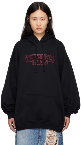 Черный худи с принтом VETEMENTS