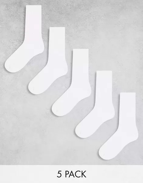 Белые носки в рубчик Weekday (5 шт.)