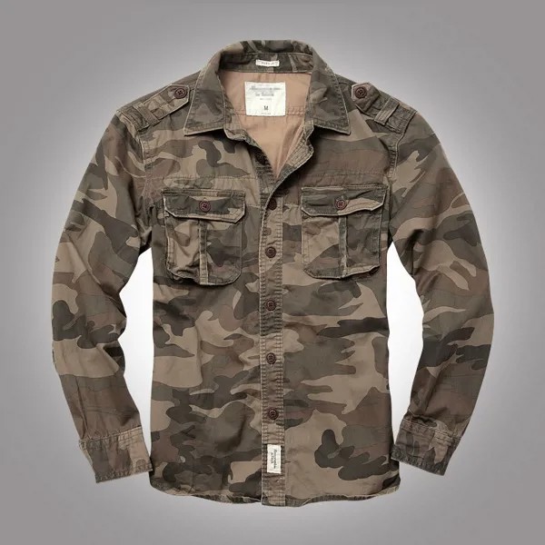 Рубашка-карго Мужская камуфляжная, тактическая Рабочая куртка с длинным рукавом, пальто в стиле милитари, пустыня, джунгли