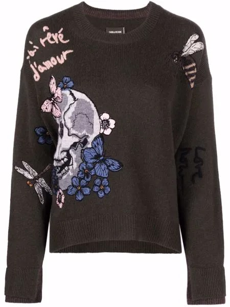 Zadig&Voltaire embroidered-logo patches cashmere jumper