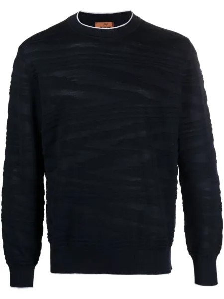 Missoni zigzag-jacquard wool-blend jumper, синий