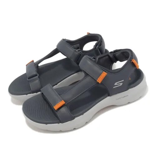 Мужские сандалии Skechers Go Walk 6 Navy Orange Grey Casual Lifestyle 229126-NVOR