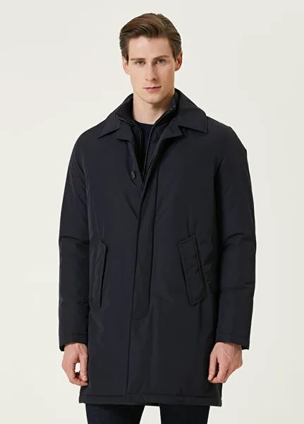 Темно-синее внутреннее пальто детализированное пальто Pal Zileri