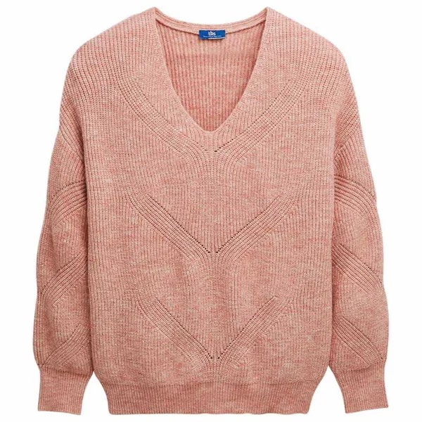 Свитер Tbs Esterpul V Neck, розовый
