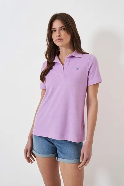 Рубашка-Поло из фактурного хлопка фиолетового цвета обычного кроя Crew Clothing Company, фиолетовый