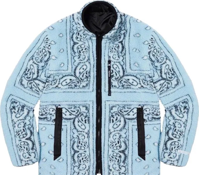 Куртка Supreme Reversible Bandana Fleece Jacket 'Light Blue', синий