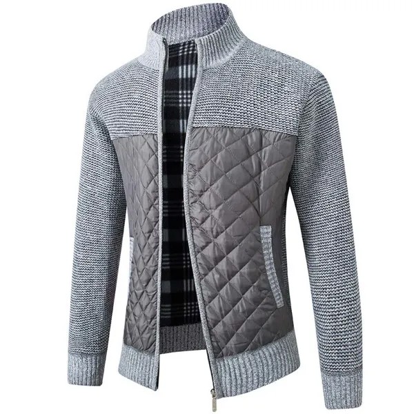 Модный Мужской флисовый свитер, пальто, зимний плотный шерстяной кардиган в стиле пэчворк, теплый вязаный свитер, куртки, модель XY108