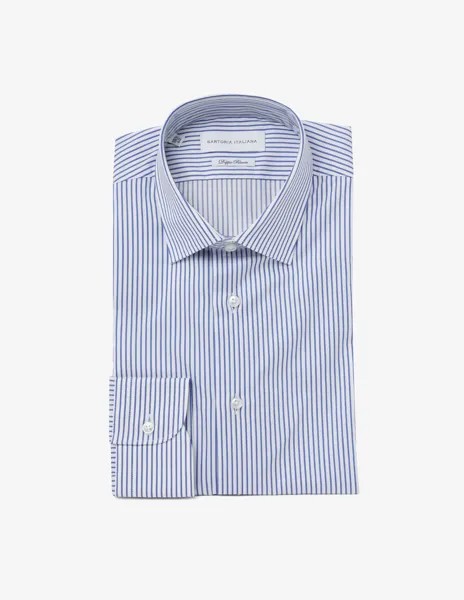 Рубашка современная в полоску Sartoria Italiana, синий