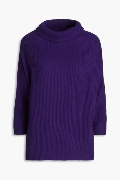 Кашемировый свитер с высоким воротником в рубчик Autumn Cashmere, фиолетовый