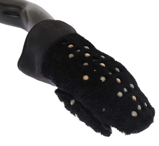Перчатки DOLCE - GABBANA Мужские черные кожаные перчатки из овчины с шипами на запястье 9/M Рекомендуемая розничная цена 1400 долларов США