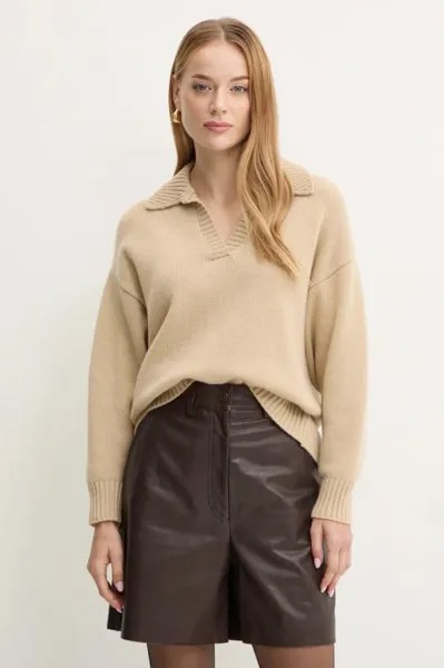Шерстяной свитер Weekend Max Mara, бежевый