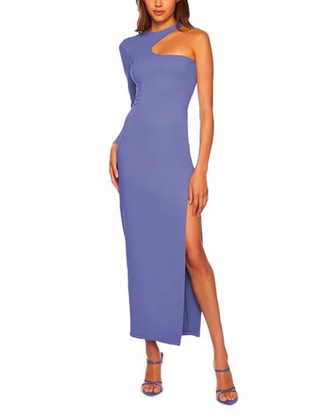 Асимметричное платье макси с разрезом на одно плечо Susana Monaco, цвет Purple
