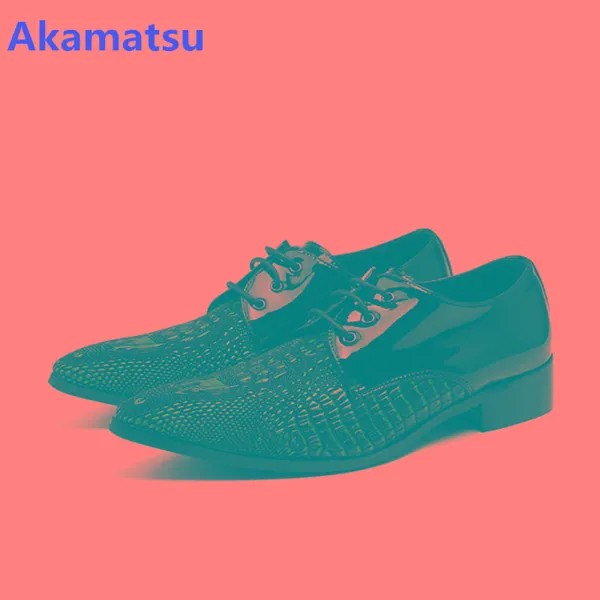 Akamatsu/Мужские модельные туфли с острым носком; цвет красный, черный; Туфли-оксфорды из натуральной кожи на шнуровке для мужчин; официальные свадебные итальянские лоферы; размеры 47