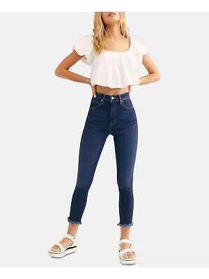 Женские темно-синие джинсы скинни FREE PEOPLE до щиколотки. Размер талии: 24.