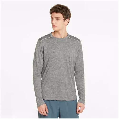 Футболка с длинным рукавом беговая Puma Run Long Sleeve M Medium Gray Heather (US:L)