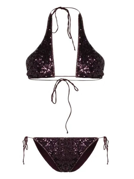 Oséree бикини Paillettes Crossed, фиолетовый