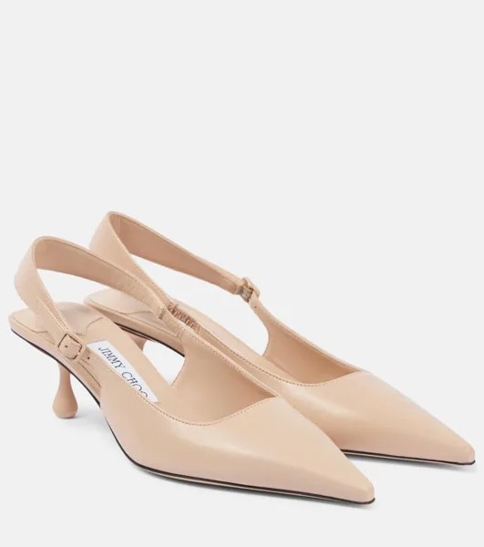 Туфли-лодочки Amel 50 из кожи с открытой пяткой Jimmy Choo, цвет macaron macaron