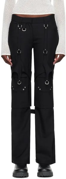 Off-White Черные брюки со шлейками