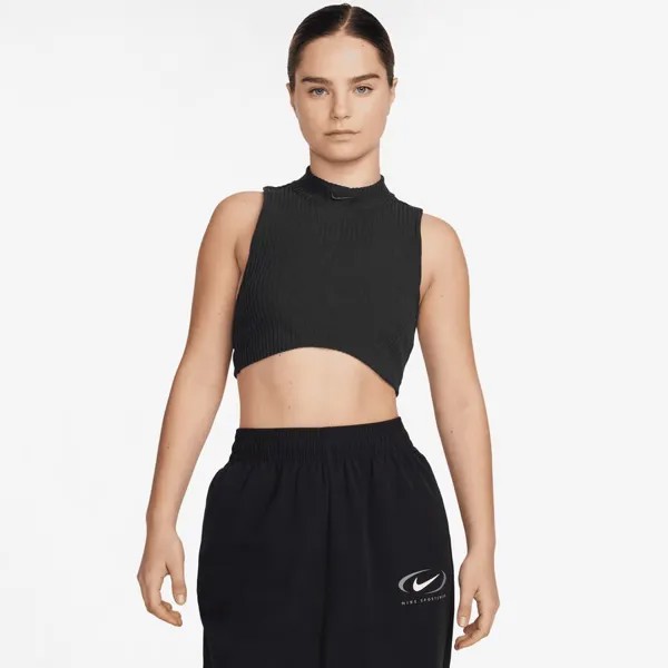 Спортивная одежда Укороченная майка в рубчик холодной вязки NIKE, цвет black/black