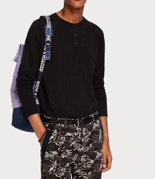 Черная футболка Grandad Scotch & Soda, черный