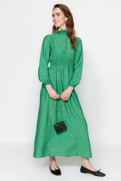 Платье - Зелёное - Платье-халат Trendyol Modest, зеленый