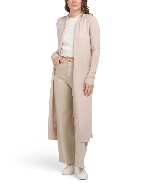 Кардиган Duster из смеси мериносовой шерсти с длинными рукавами Tahari, цвет Oakwood Heather