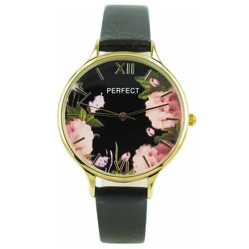 Perfect часы наручные, кварцевые, на батарейке, женские, металлический корпус, кожаный ремень, металлический браслет, с японским механизмом E333-5