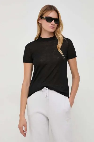 Шерстяная футболка Liviana Conti, черный