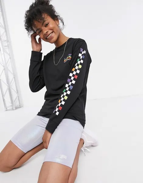 Черный лонгслив Vans Rainbox Repeat
